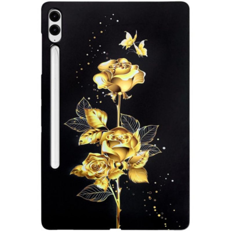 Hülle Samsung Galaxy Tab S10 Plus Goldene Rosen