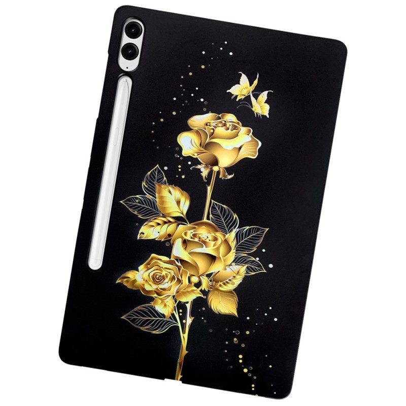 Hülle Samsung Galaxy Tab S10 Plus Goldene Rosen