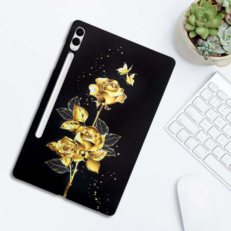 Hülle Samsung Galaxy Tab S10 Plus Goldene Rosen