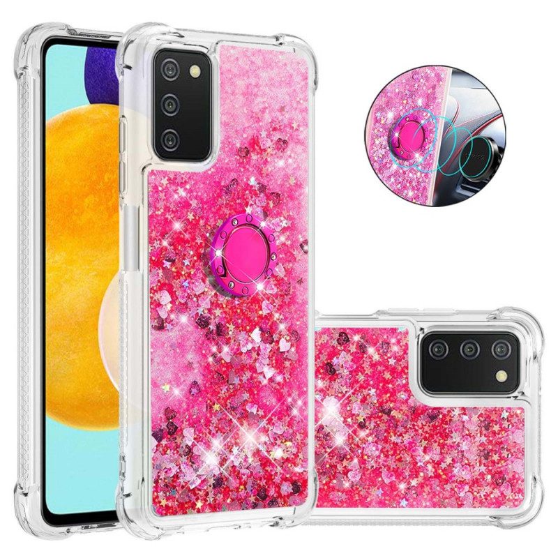 Handyhülle Für Samsung Galaxy A03s Pailletten Mit Ringunterstützung