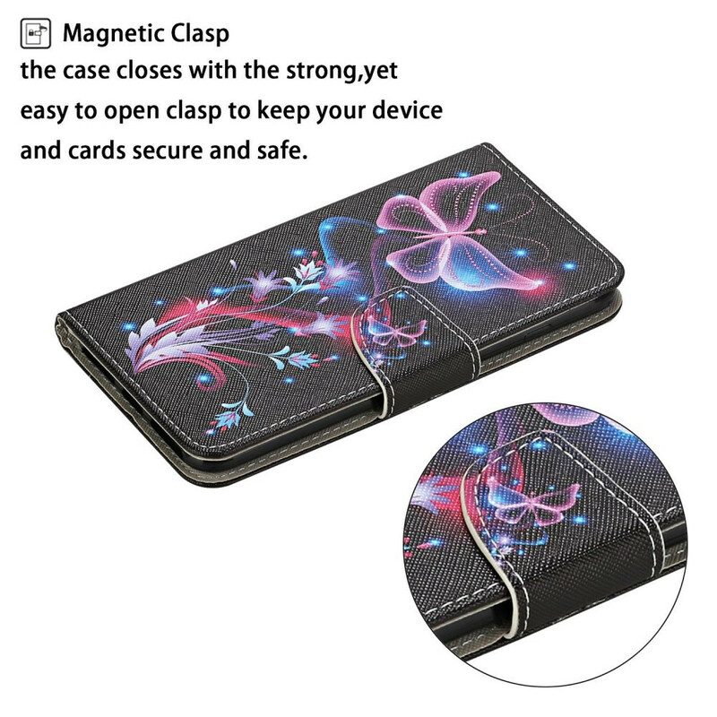 Flip Case Für Samsung Galaxy A31 Schmetterlinge Und Schlüsselband