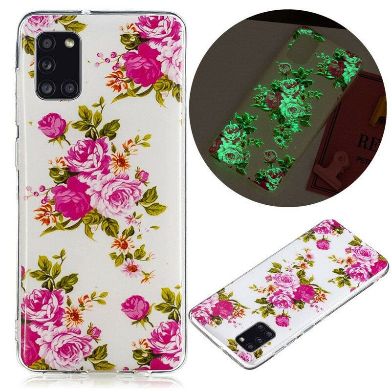 Handyhülle Für Samsung Galaxy A31 Fluoreszierende Freiheitsblumen