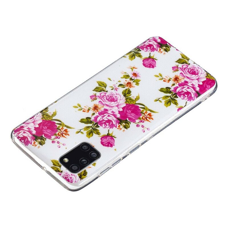 Handyhülle Für Samsung Galaxy A31 Fluoreszierende Freiheitsblumen