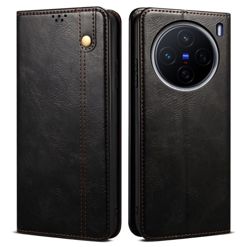 Flip Case Vivo X200 Gewachstes Kunstleder