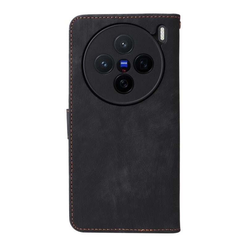 Lederhüllen Für Vivo X200 Wildleder-effekt Mit Tragegurt