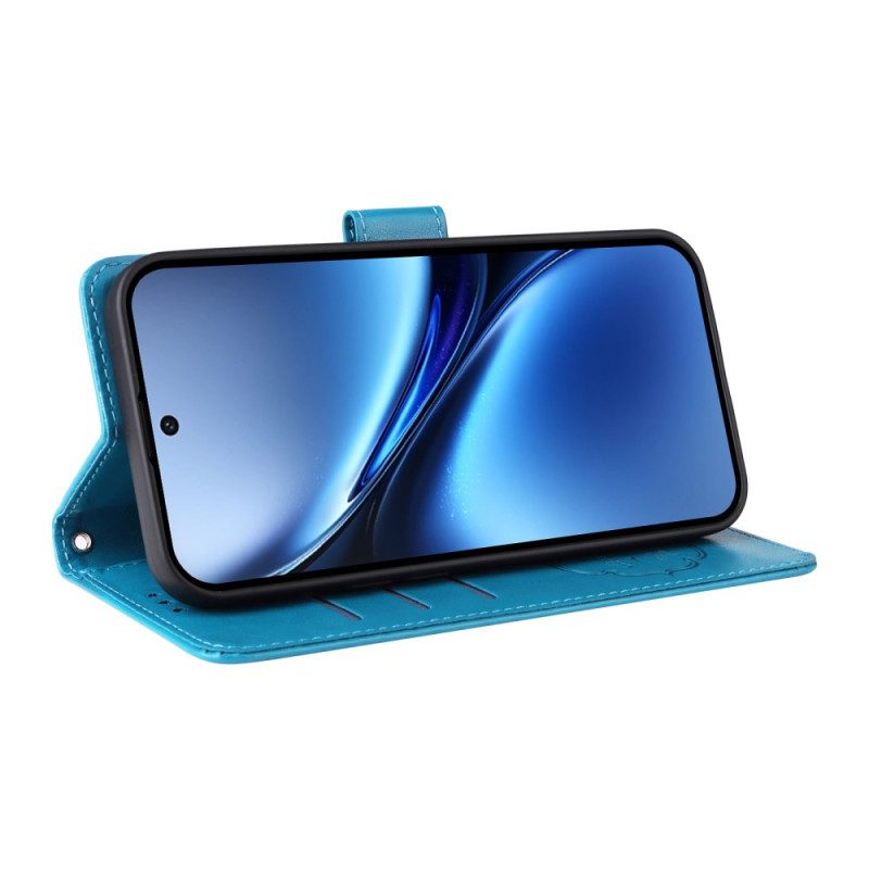 Lederhüllen Vivo X200 Handyhülle Blumen-schmetterlingsmuster