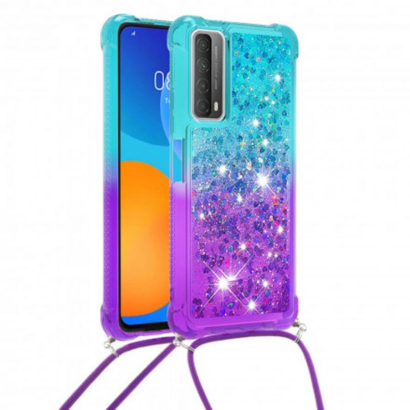 Handyhülle Für Huawei P Smart 2021 Silikon-pailletten Und Kordel