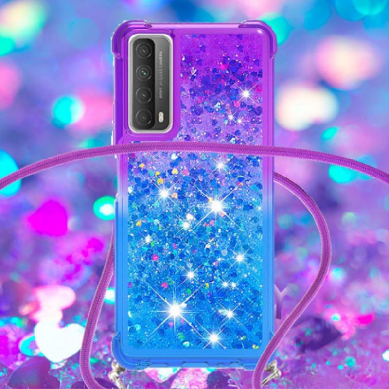 Handyhülle Für Huawei P Smart 2021 Silikon-pailletten Und Kordel