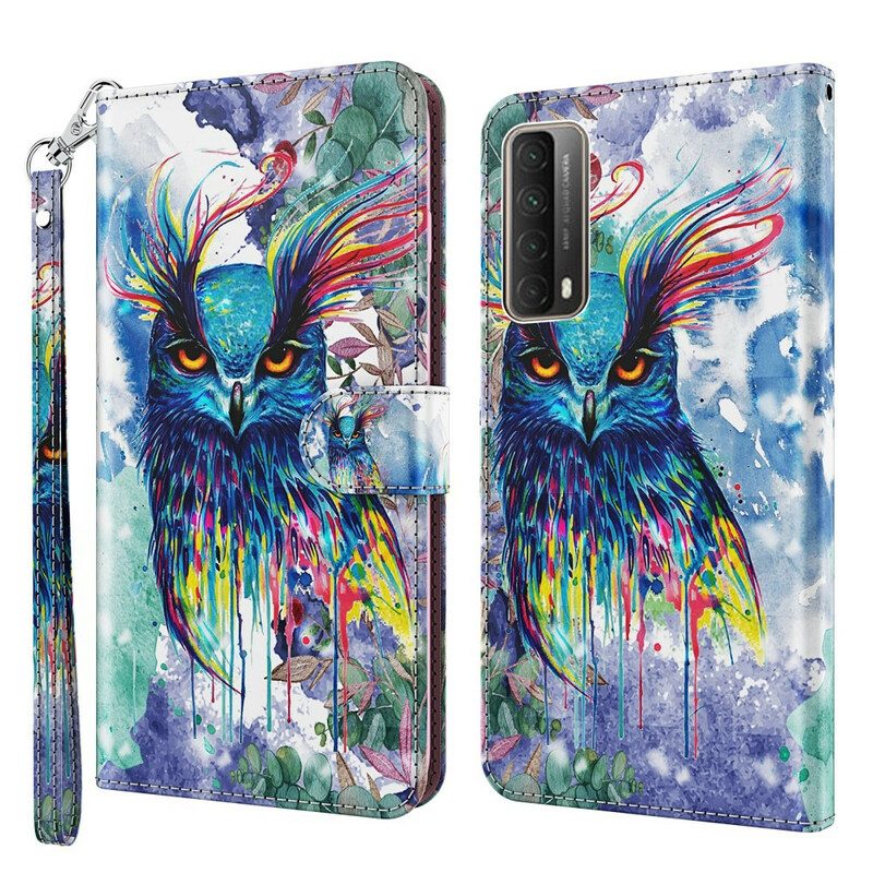 Lederhüllen Für Huawei P Smart 2021 Aquarellvogel