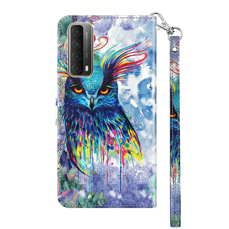 Lederhüllen Für Huawei P Smart 2021 Aquarellvogel