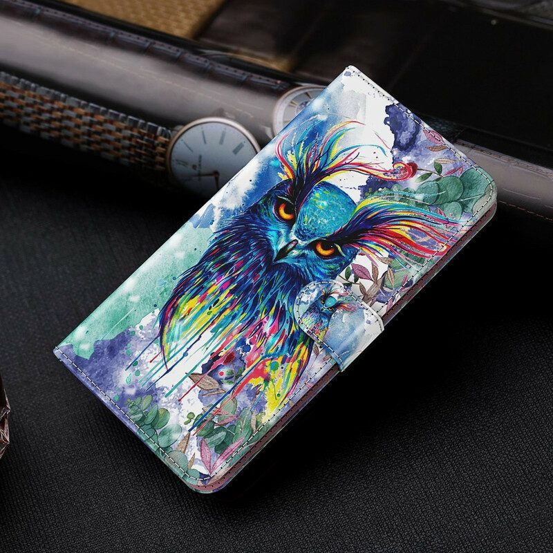 Lederhüllen Für Huawei P Smart 2021 Aquarellvogel
