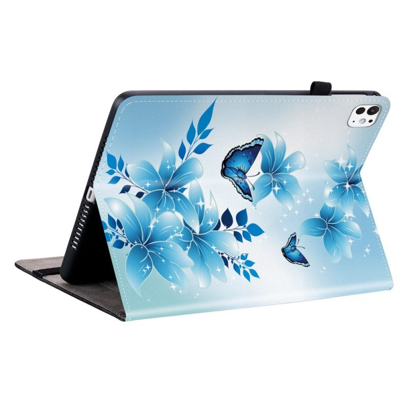 Case iPad Pro 13 (2025) Handyhülle Blaue Schmetterlinge