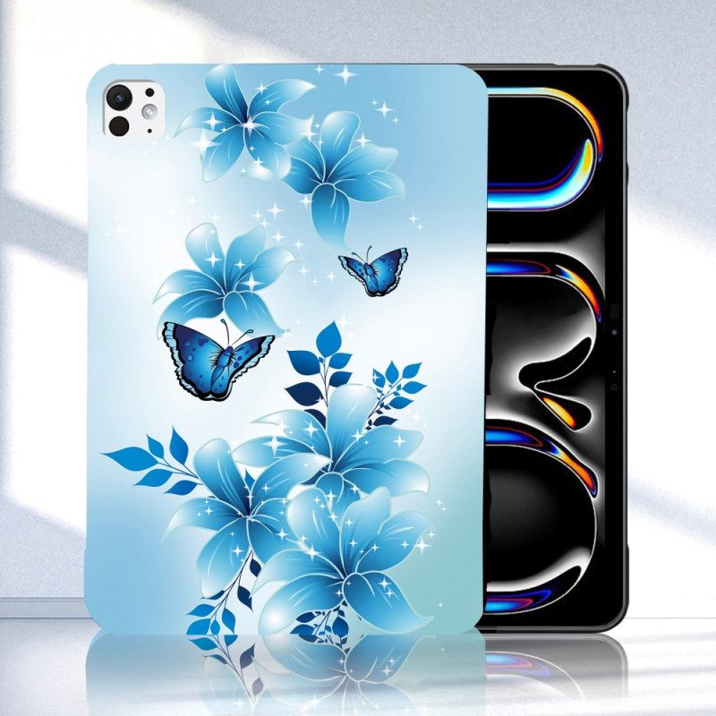 Hülle Für iPad Pro 13 (2025) Blaue Schmetterlinge