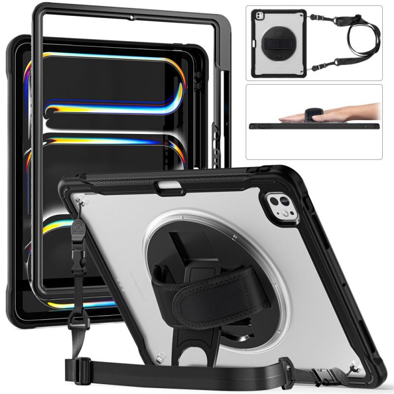 Hülle Für iPad Pro 13 (2025) Handschlaufe Ständer Und Schultergurt