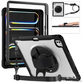 Hülle Für iPad Pro 13 (2025) Handschlaufe Ständer Und Schultergurt