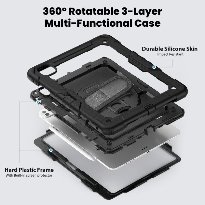 Hülle Für iPad Pro 13 (2025) Robust Mit Displayschutzfolie Und Schultergurt