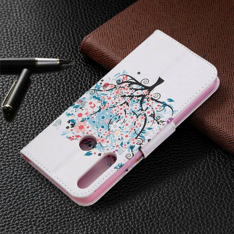 Flip Case Für Huawei Y6p Geblümter Baum