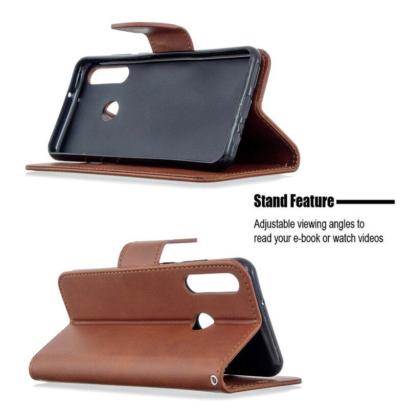 Lederhüllen Für Huawei Y6p Flip Case Glatte Klappe Schräg