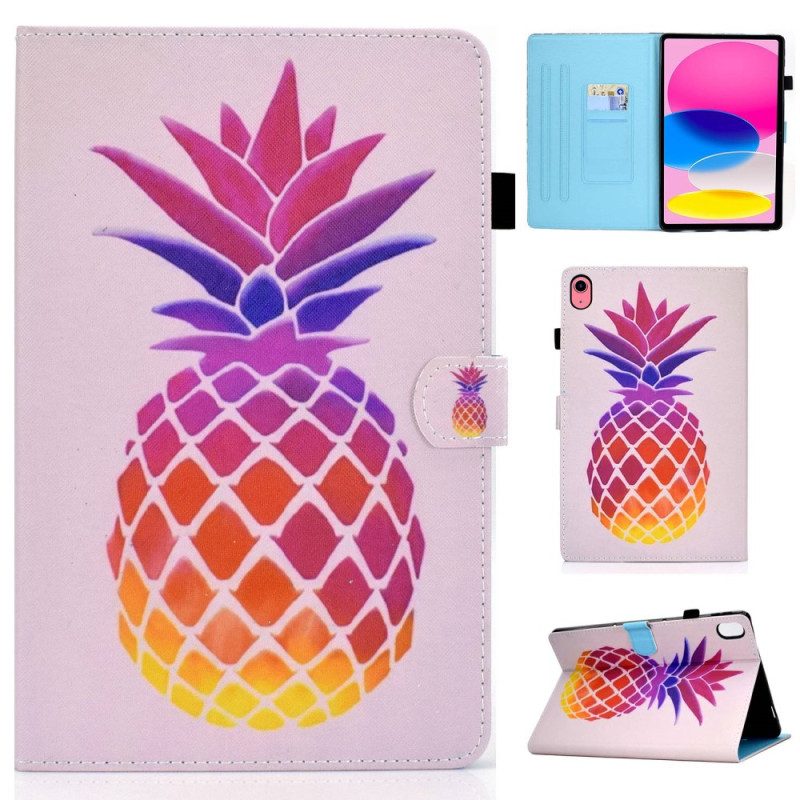 Lederhüllen Für iPad 10.9" (2022) Bunte Ananas