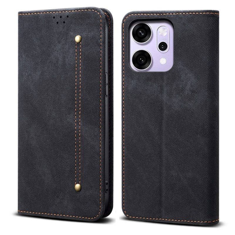 Flip Case Für Oppo Reno 14 Pro 5g Denim-stoff