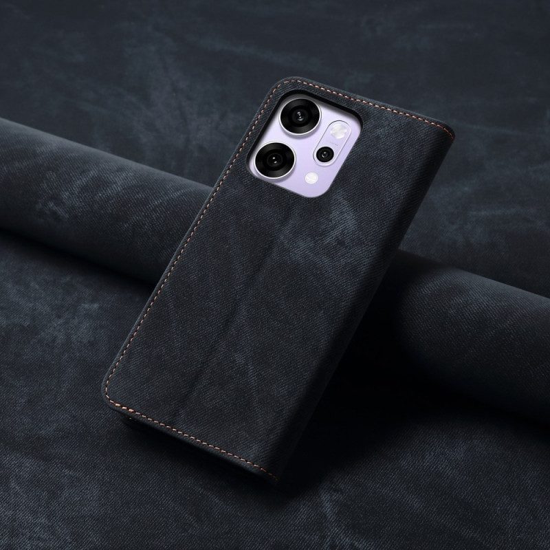 Flip Case Für Oppo Reno 14 Pro 5g Denim-stoff