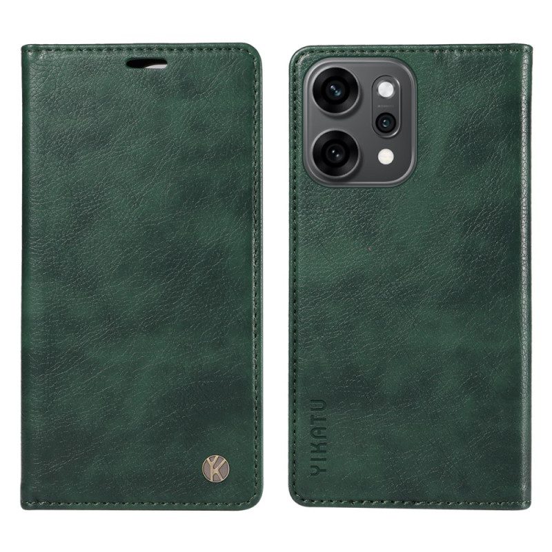 Flip Case Oppo Reno 14 Pro 5g Yikatu Gewachstes Kunstleder