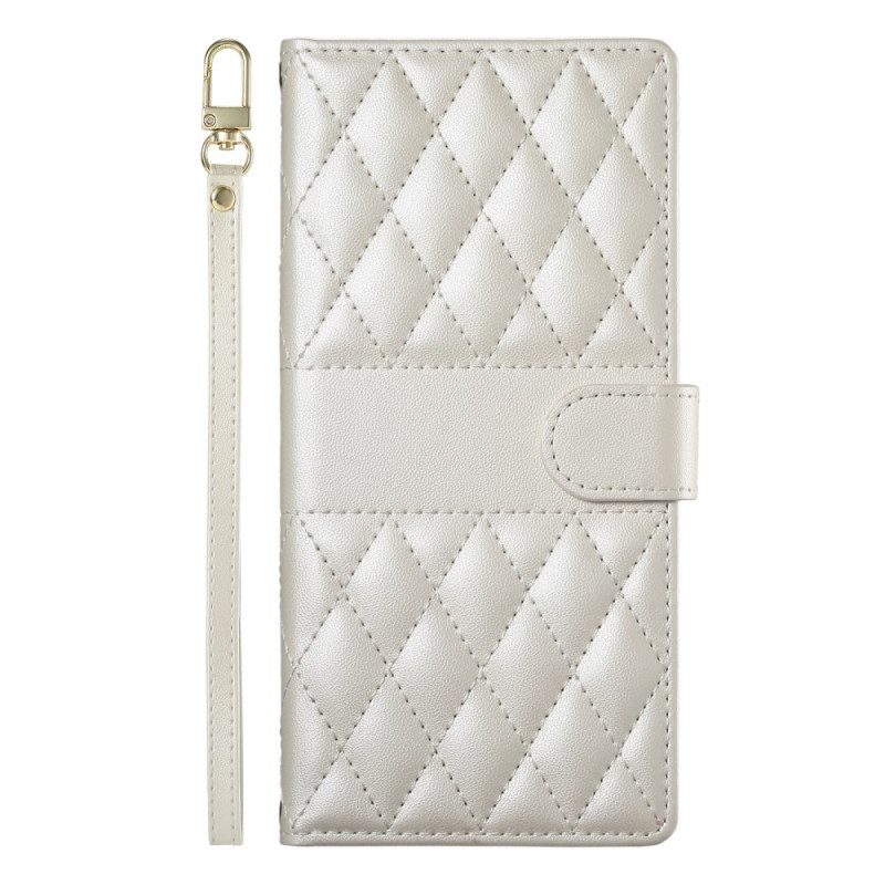 Lederhüllen Für Oppo Reno 14 Pro 5g Gesteppt Mit Riemen Und Schulterriemen