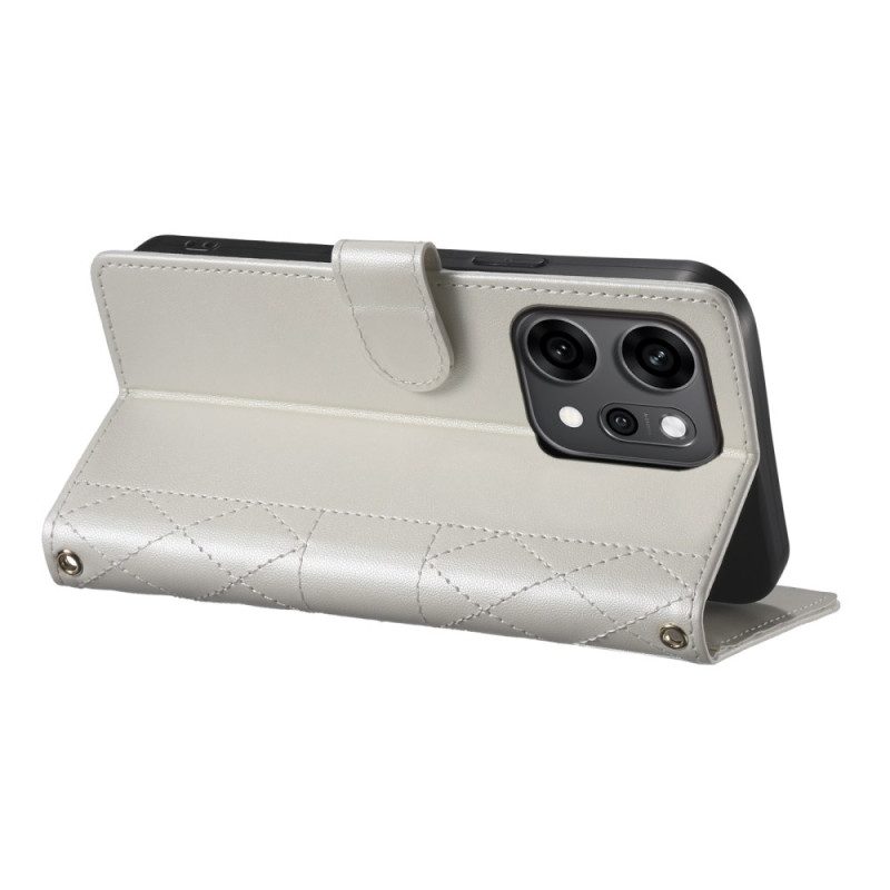 Lederhüllen Für Oppo Reno 14 Pro 5g Gesteppt Mit Riemen Und Schulterriemen