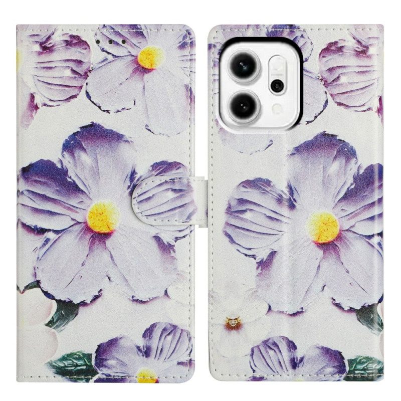 Lederhüllen Oppo Reno 14 Pro 5g Violettes Blumenmuster