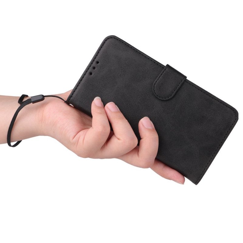 Flip Case Für Vivo Y22s Mit Kordel Schlicht Mit Riemen