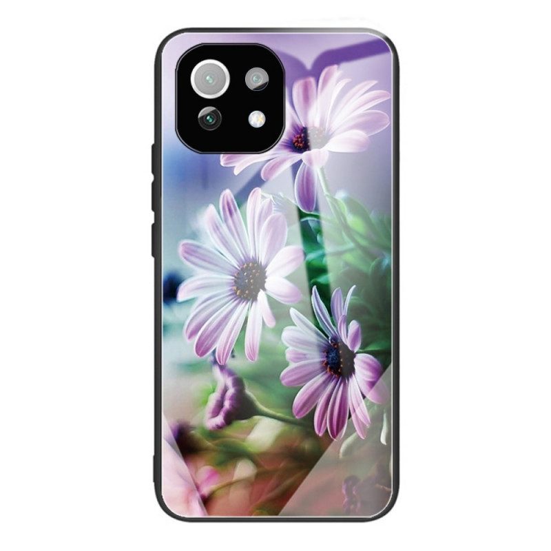 Hülle Für Xiaomi Mi 11 Lite 4G / 5G / 5G NE Blumen Aus Gehärtetem Glas