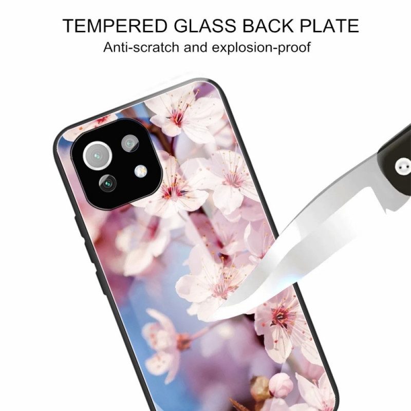 Hülle Für Xiaomi Mi 11 Lite 4G / 5G / 5G NE Blumen Aus Gehärtetem Glas