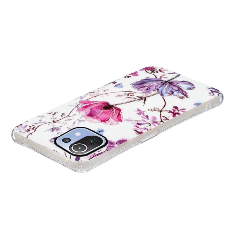 Hülle Für Xiaomi Mi 11 Lite 4G / 5G / 5G NE Marmorierte Blumen