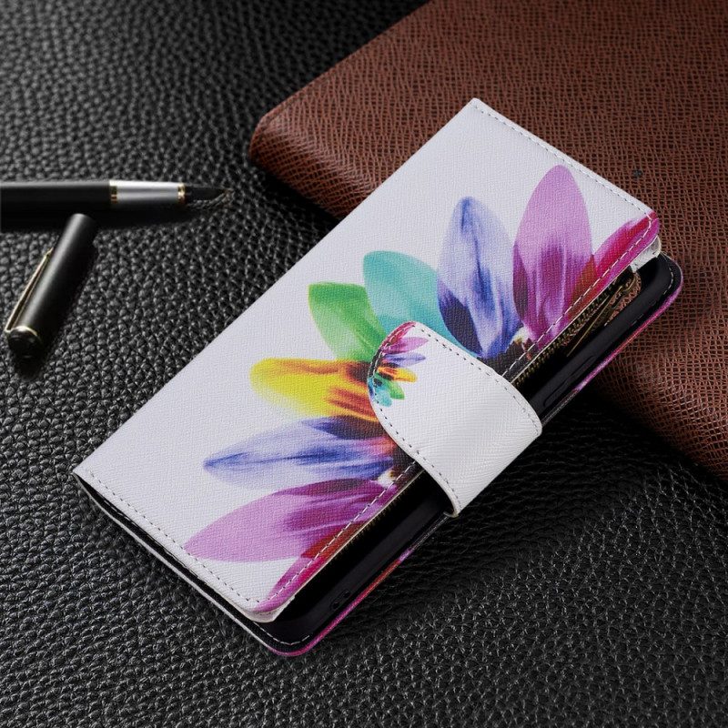 Lederhüllen Für Xiaomi Mi 11 Lite 4G / 5G / 5G NE Bunte Blumentasche Mit Reißverschluss