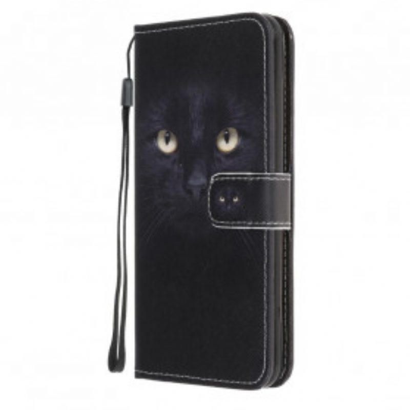 Lederhüllen Für Xiaomi Mi 11 Lite 4G / 5G / 5G NE Schwarze Katzenaugen