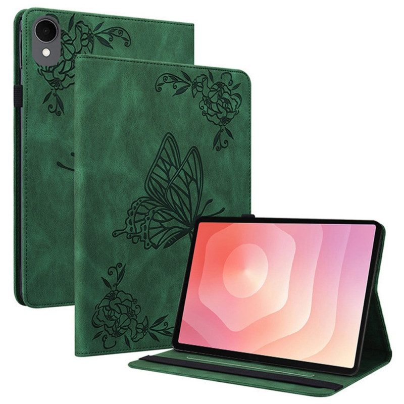 Case Samsung Galaxy Tab S11 Schmetterling In Wildlederoptik
