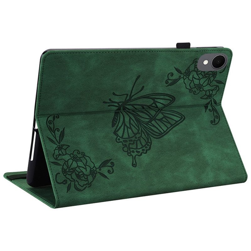 Case Samsung Galaxy Tab S11 Schmetterling In Wildlederoptik
