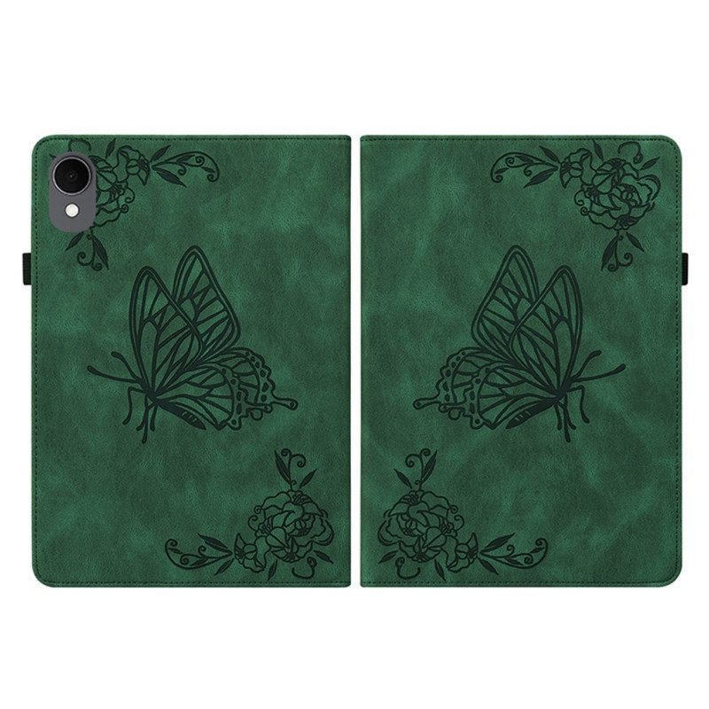 Case Samsung Galaxy Tab S11 Schmetterling In Wildlederoptik
