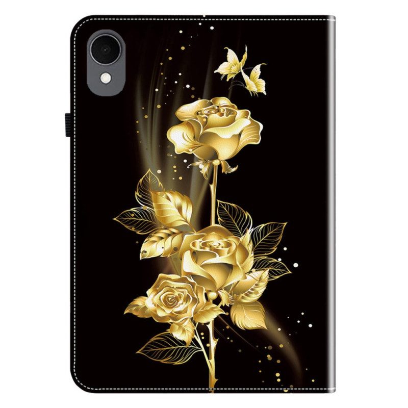 Case Samsung Galaxy Tab S11 Schmetterlinge Und Goldene Rosen