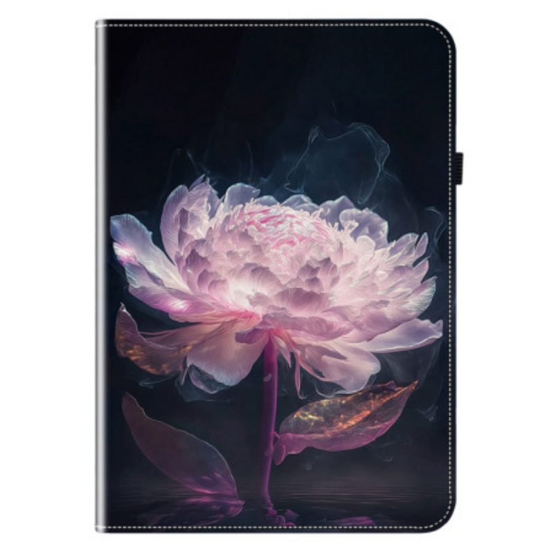 Flip Case Samsung Galaxy Tab S11 Handyhülle Lila Pfingstrose