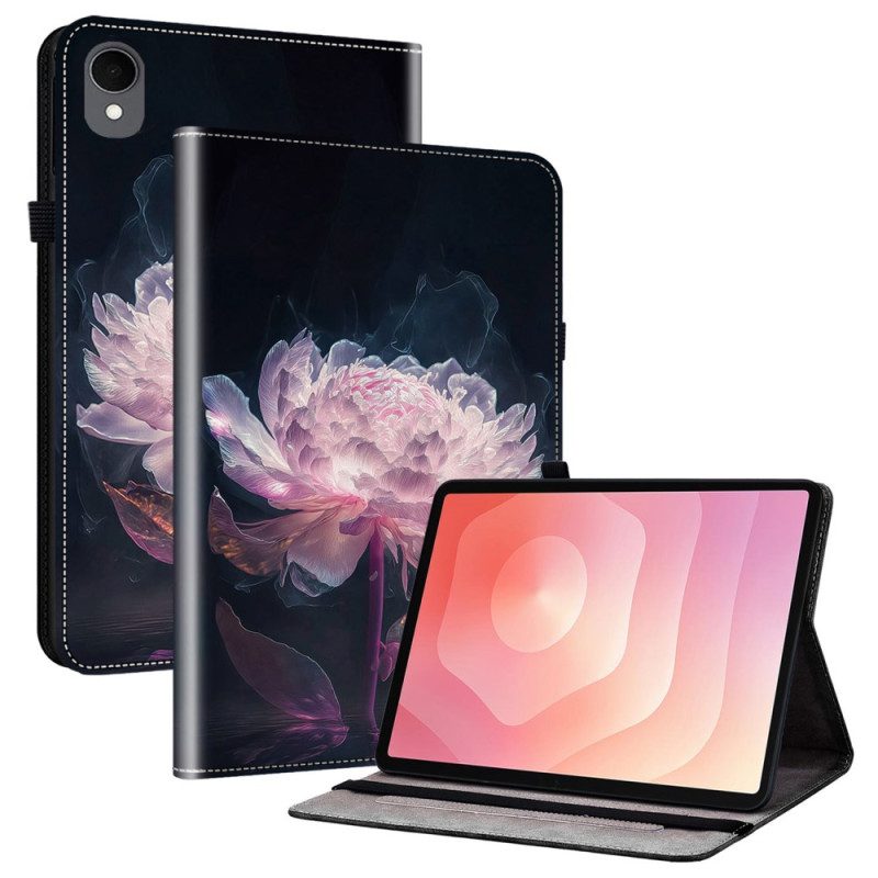 Flip Case Samsung Galaxy Tab S11 Handyhülle Lila Pfingstrose