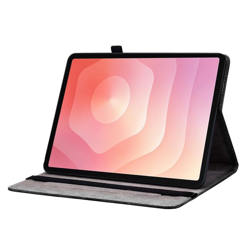 Flip Case Samsung Galaxy Tab S11 Handyhülle Lila Pfingstrose