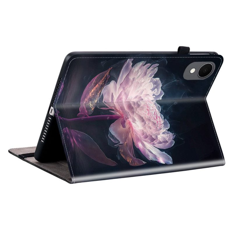 Flip Case Samsung Galaxy Tab S11 Handyhülle Lila Pfingstrose