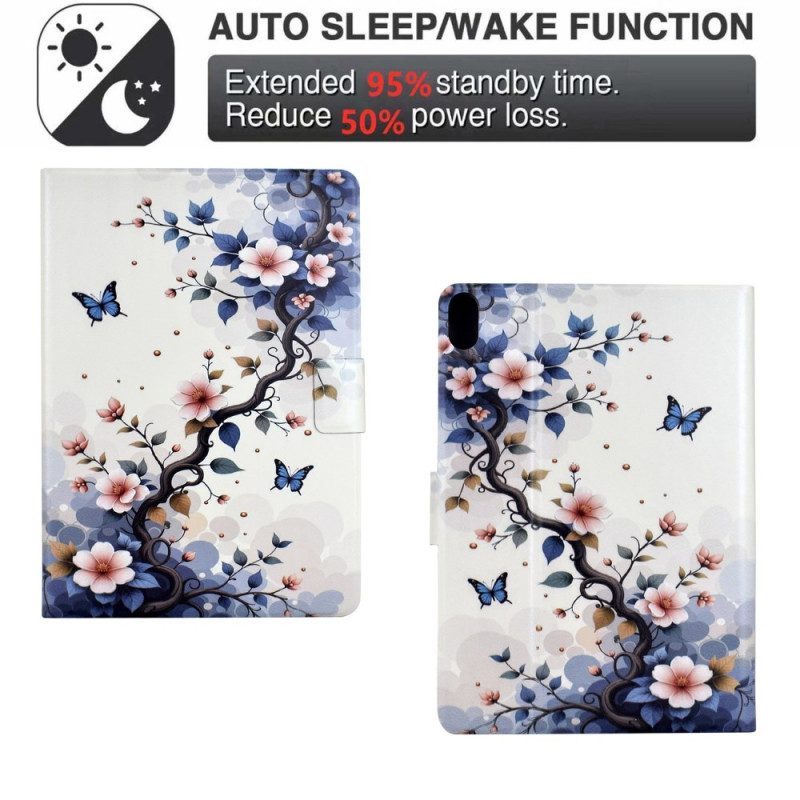 Lederhüllen Für Samsung Galaxy Tab S11 Blumen Und Schmetterlinge