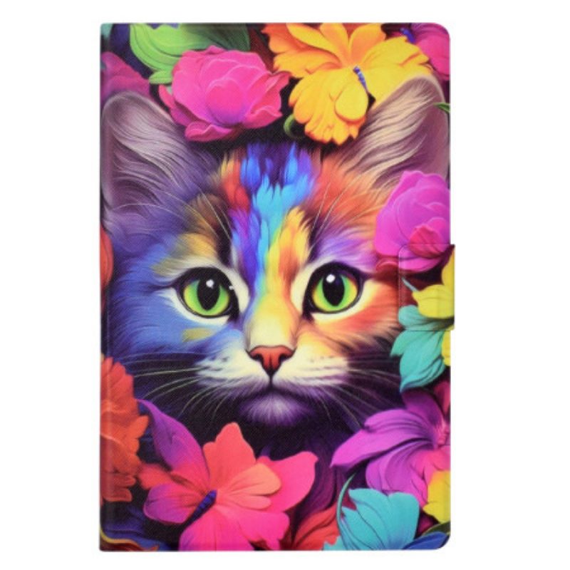 Lederhüllen Für Samsung Galaxy Tab S11 Bunte Katze