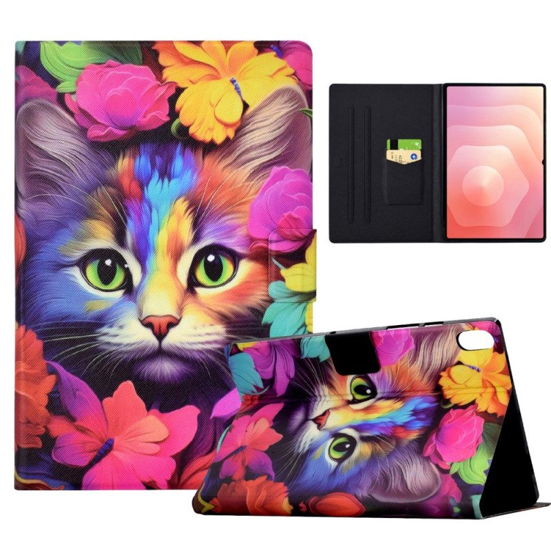 Lederhüllen Für Samsung Galaxy Tab S11 Bunte Katze