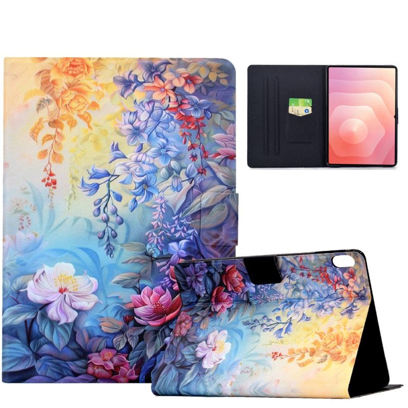 Lederhüllen Samsung Galaxy Tab S11 Blumengemälde