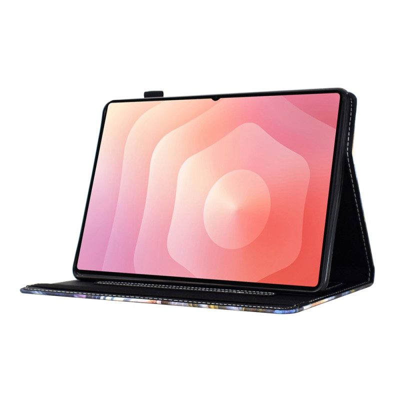 Lederhüllen Samsung Galaxy Tab S11 Bunte Blumen Und Schmetterlinge