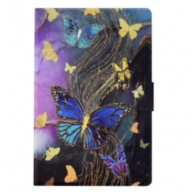 Lederhüllen Samsung Galaxy Tab S11 Goldene Und Bunte Schmetterlinge