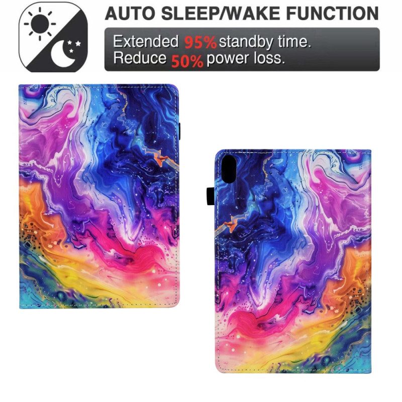 Lederhüllen Samsung Galaxy Tab S11 Handyhülle Bunter Marmor